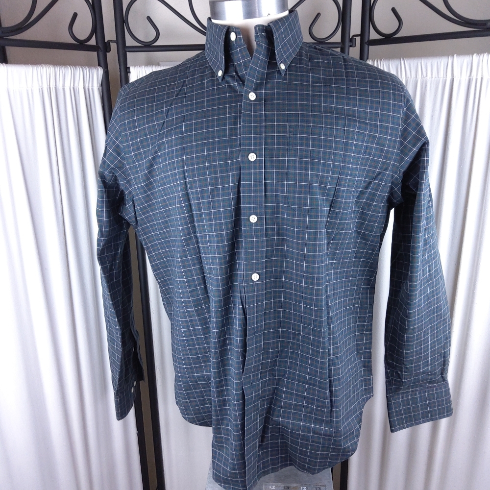 Lauren Ralph Lauren Classic Fit,  Green Plaid Shirt, Men's Size‎ 16 - 34/35